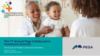 The 7 th Annual Pega Collaborative  Healthcare Summit The Future of Health is Everyones Business