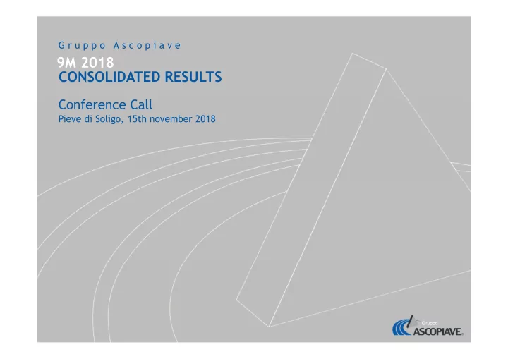 9m 2018 consolidated results
