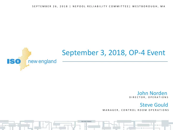 september 3 2018 op 4 event