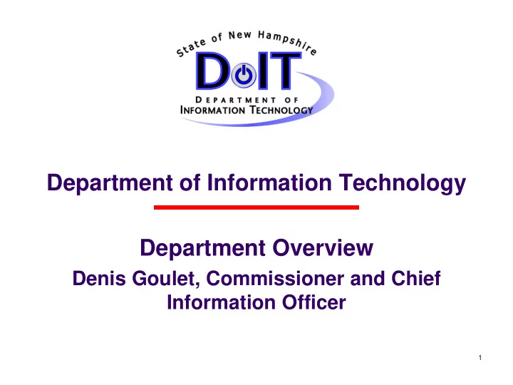 department of information technology department overview