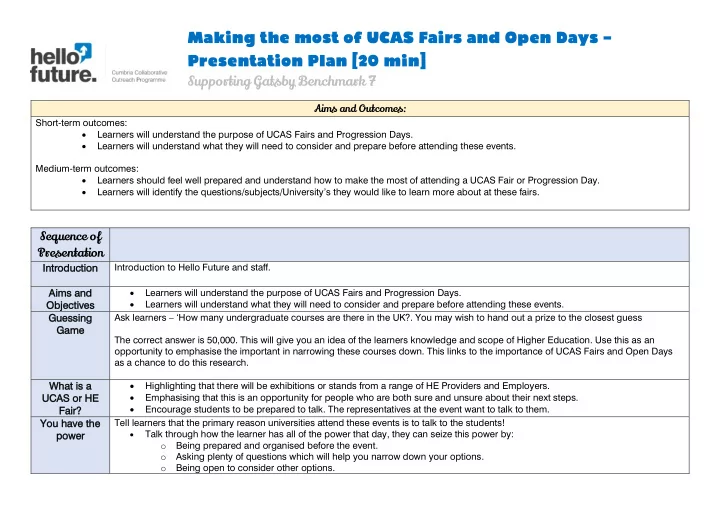 making the most of ucas fairs and open days