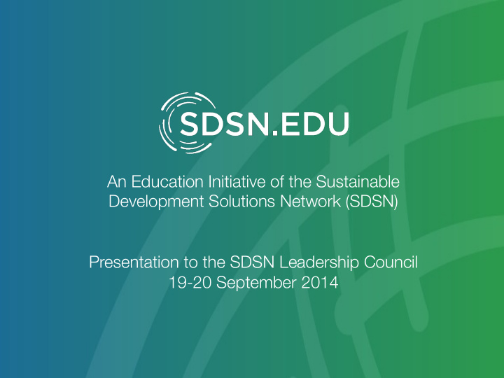 an education initiative of the sustainable development