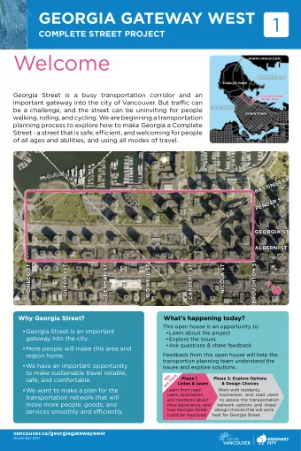 Welcome  NORTH VANCOUVER  BURRARD INLET  STANLEY PARK  Georgia Street is a busy transportation