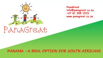 PANAMA AMA  A R  REAL  L OPTION  ON FOR SOUTH AFRICAN  ANS  INTRODUCTION  10 Steps  The process