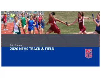 2020 NFHS TRACK &amp; FIELD  Rule Change  PROVIDING AID  4-6-5 g Disqualification and conduct Art.