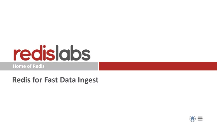 redis for fast data ingest agenda