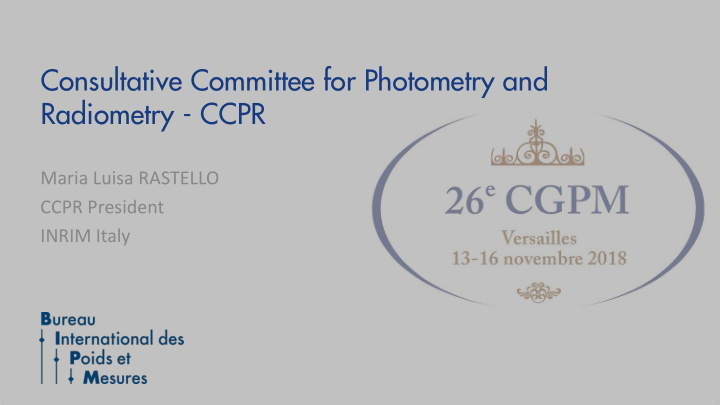 consultative committee for photometry and