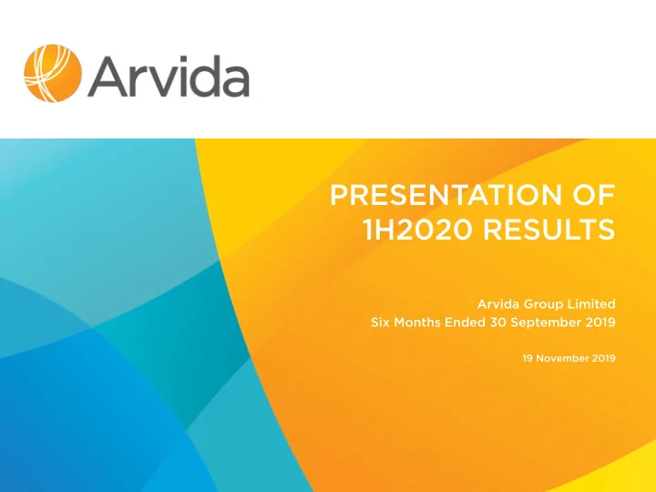 presentation of 1h2020 results