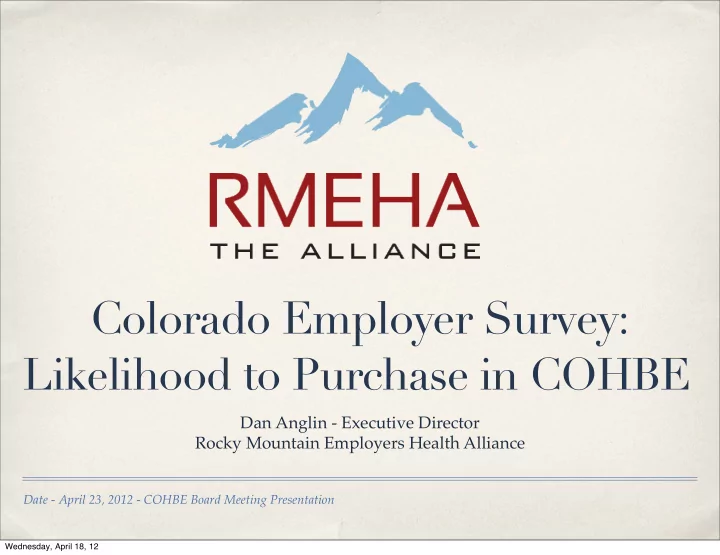 colorado employer survey