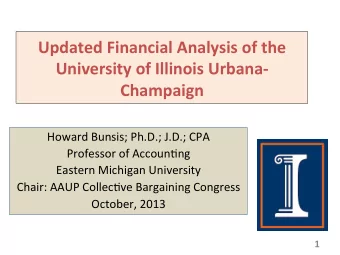 Updated  Financial  Analysis  of  the    University  of  Illinois