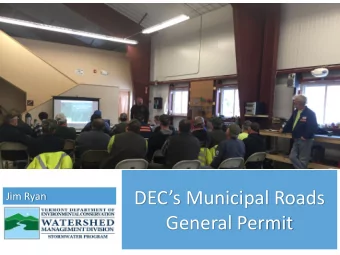 DECs Municipal Roads  Jim Ryan  General Permit  Problems Facing Our Waters Statewide Lake