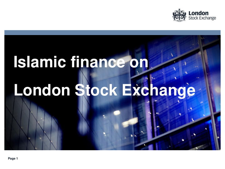 islamic finance on london stock exchange