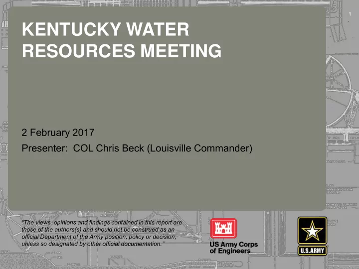 kentucky water