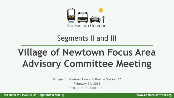 village of newtown focus area advisory committee meeting