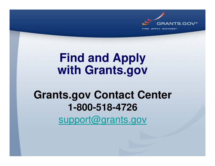 find and apply with grants gov