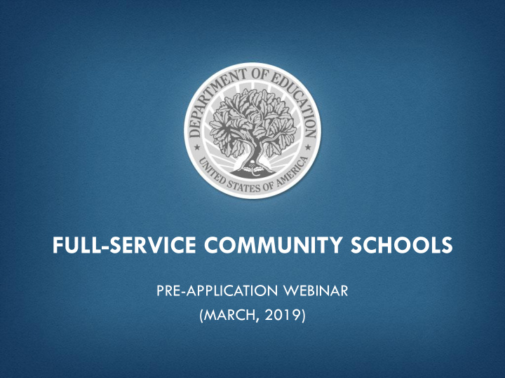 pre application webinar march 2019 note these slides are