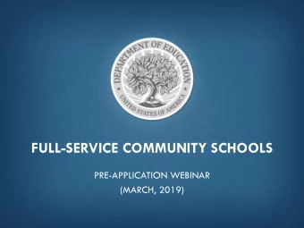PRE-APPLICATION WEBINAR  (MARCH, 2019)  Note:  These slides are intended as  guidance only.  Please