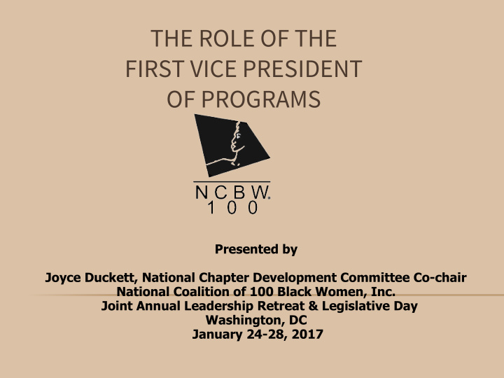 the role of the first vice president of programs