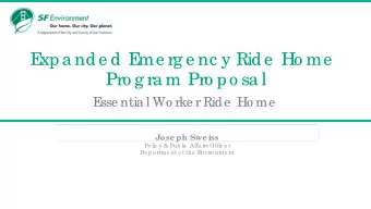 E  xpa nde d E  me rg e nc y Ride  Ho me  Pro g ra m Pro po sa l  E  sse ntia l Wo rke r Ride  Ho