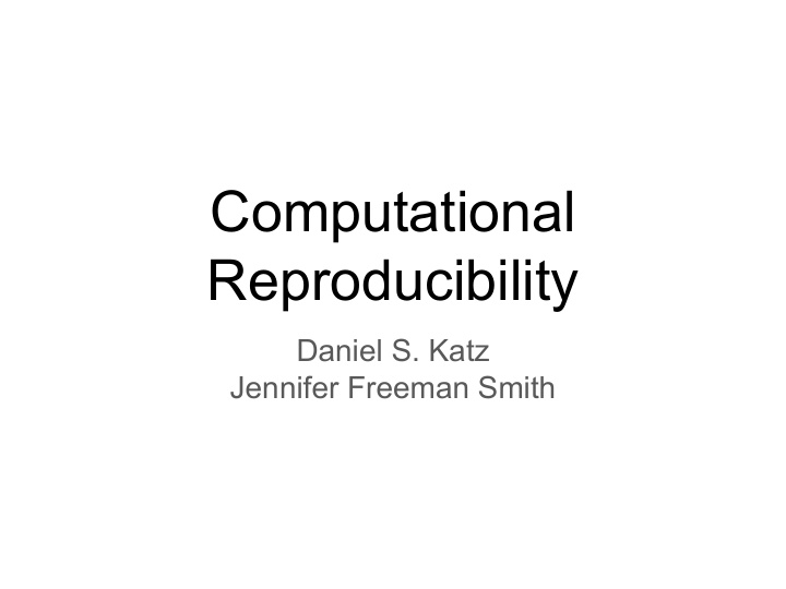 computational reproducibility