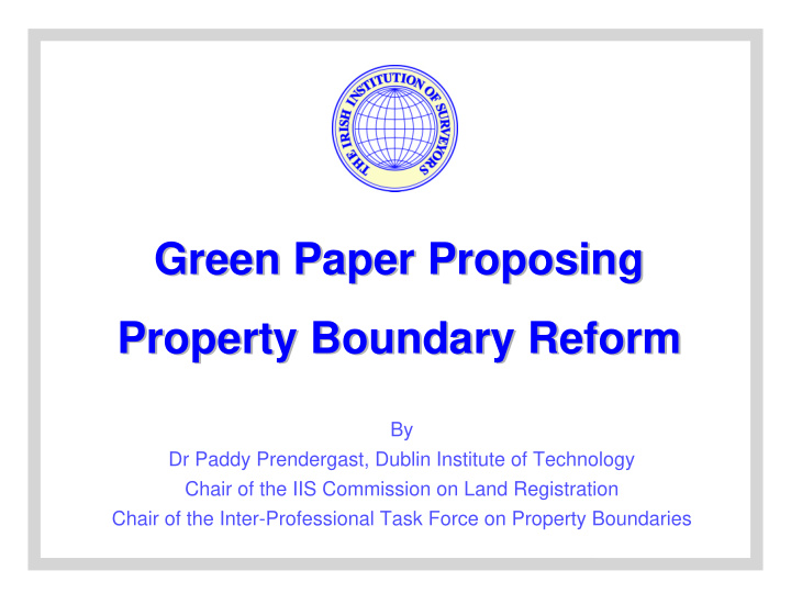 green paper proposing green paper proposing property