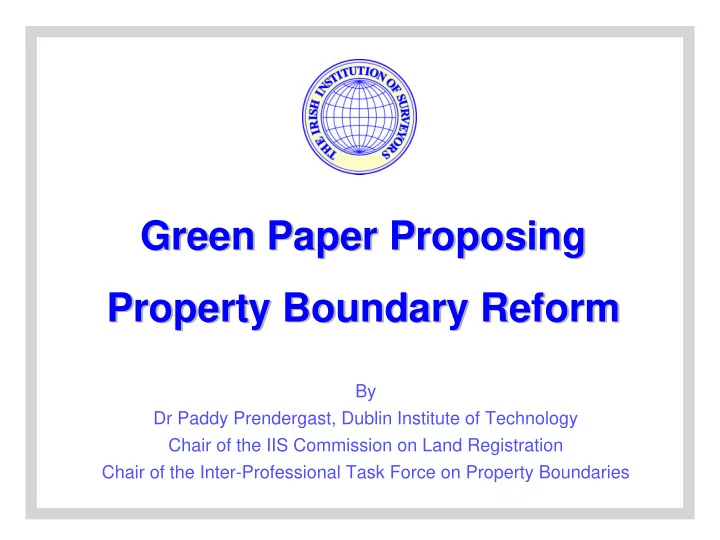 green paper proposing green paper proposing property