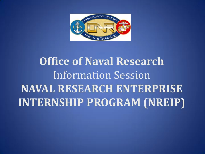 office of naval research