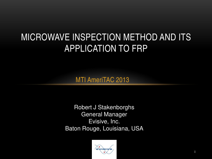 microwave inspection method and its application to frp