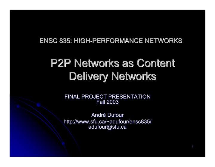 p2p networks as content p2p networks as content delivery