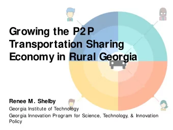 Growing the P2P  Transportation Sharing  Economy in Rural Georgia  Renee M. Shelby  Georgia