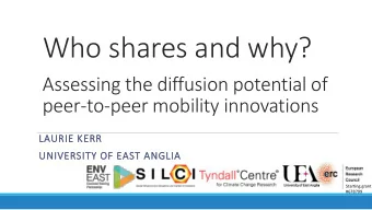 Who shares and why?  Assessing the diffusion potential of  peer-to-peer mobility innovations