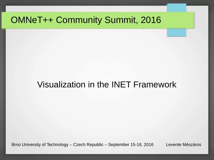 omnet community summit 2016
