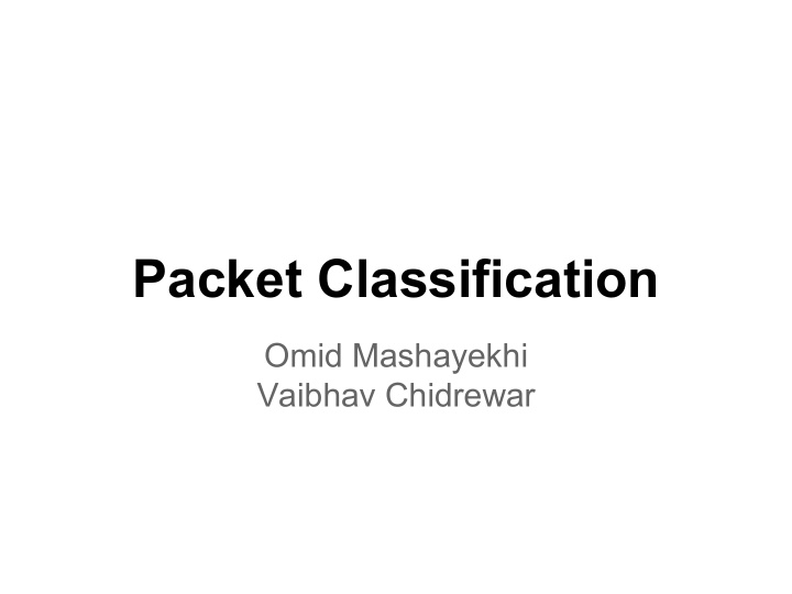 packet classification