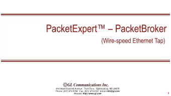 PacketExpert  PacketBroker  (Wire-speed Ethernet Tap)  818 West Diamond Avenue - Third Floor,