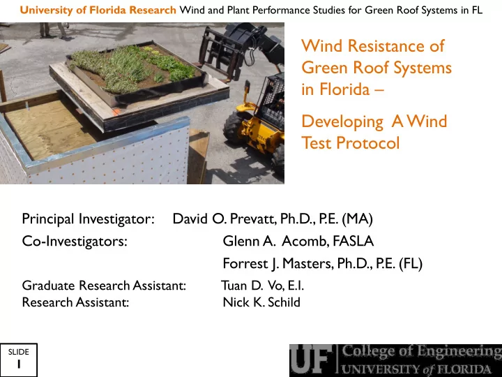 wind resistance of green roof systems in florida
