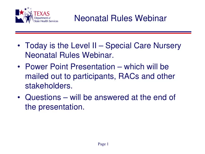 neonatal rules webinar