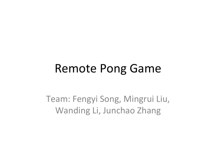 remote pong game