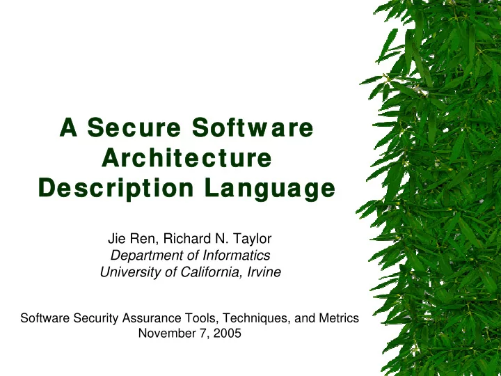 a secure softw are a secure softw are architecture