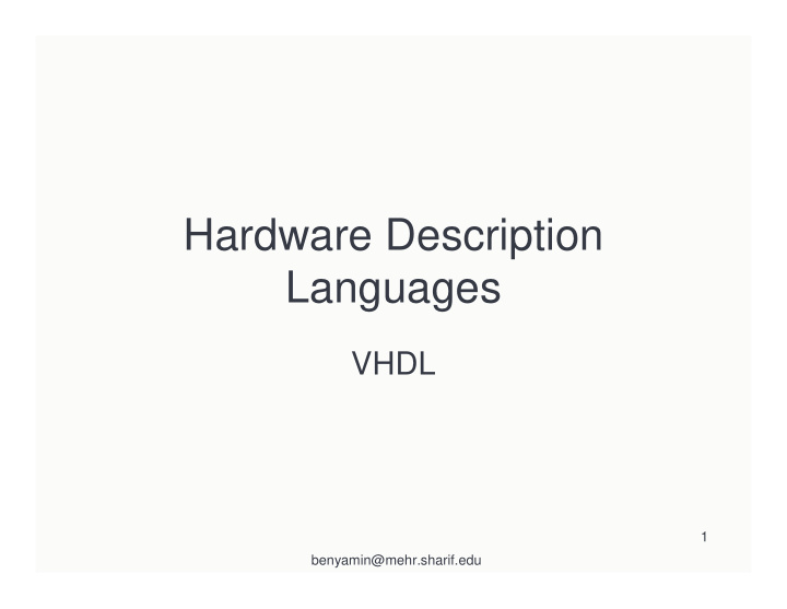 hardware description languages