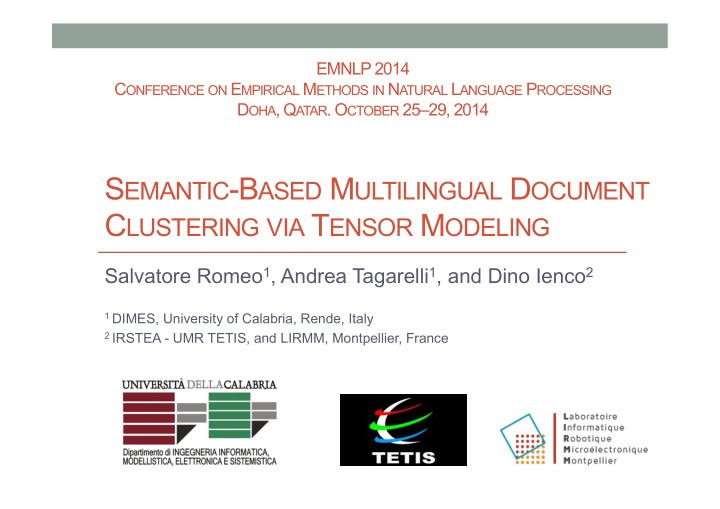 s emantic b ased m ultilingual d ocument c lustering via