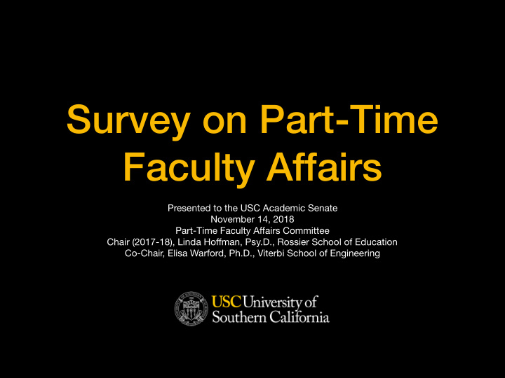 survey on part time faculty affairs