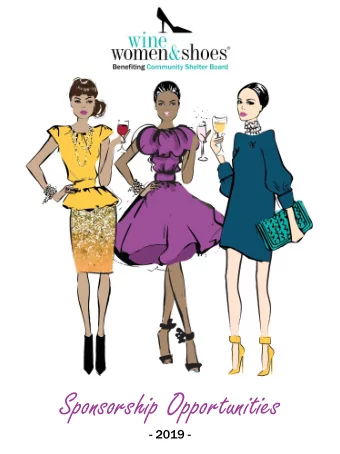 Sponsorship Opportunities  - 2019 -  HOLD ON TO YOUR SHOES! COMMUNITY SHELTER BOARDS  WINE WOMEN