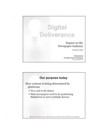 Our purpose today How content is being determined by  platforms . Now and in the future . How