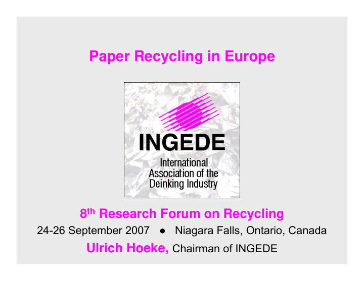paper recycling in europe