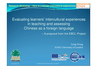Evaluating learners   intercultural experiences  intercultural experiences  Evaluating