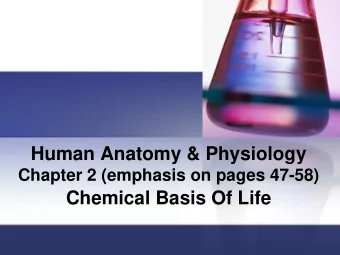 Human Anatomy &amp; Physiology  Chapter 2 (emphasis on pages 47-58)  Chemical Basis Of Life  Matter