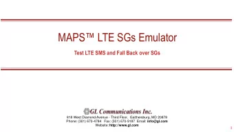 MAPS LTE SGs Emulator  Test LTE SMS and Fall Back over SGs  818 West Diamond Avenue - Third