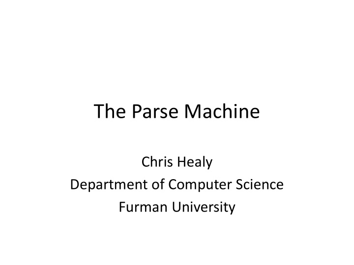 the parse machine