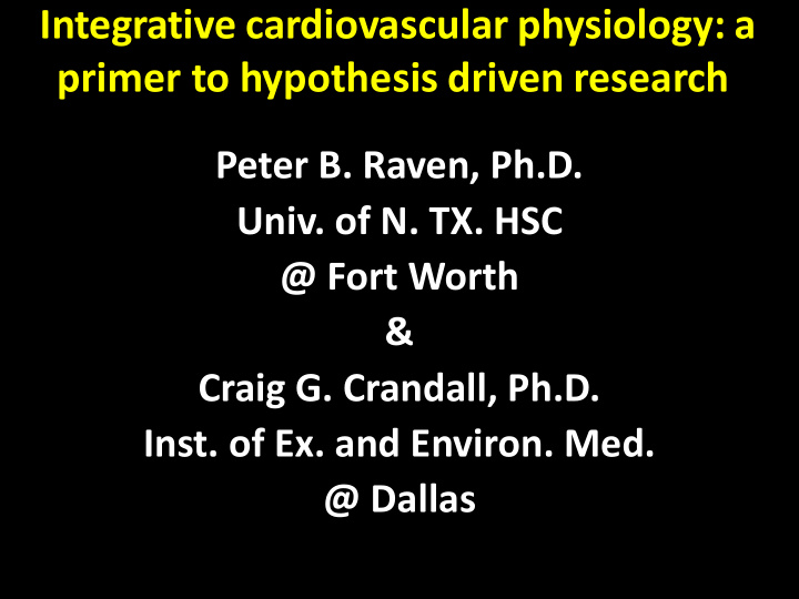 integrative cardiovascular physiology a