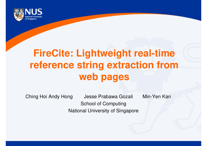 firecite lightweight real time reference string
